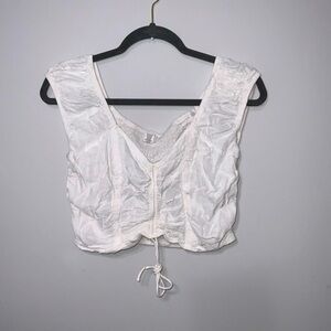L White Japna Crop Top